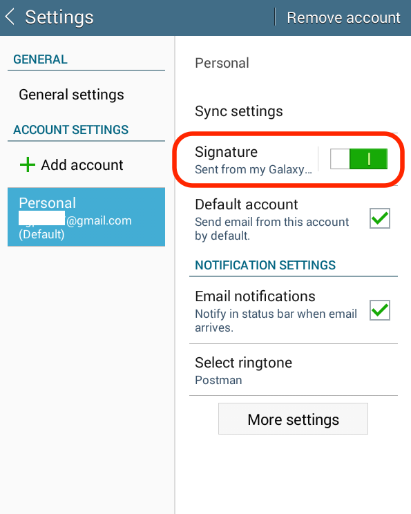 How to update your Android signature settings